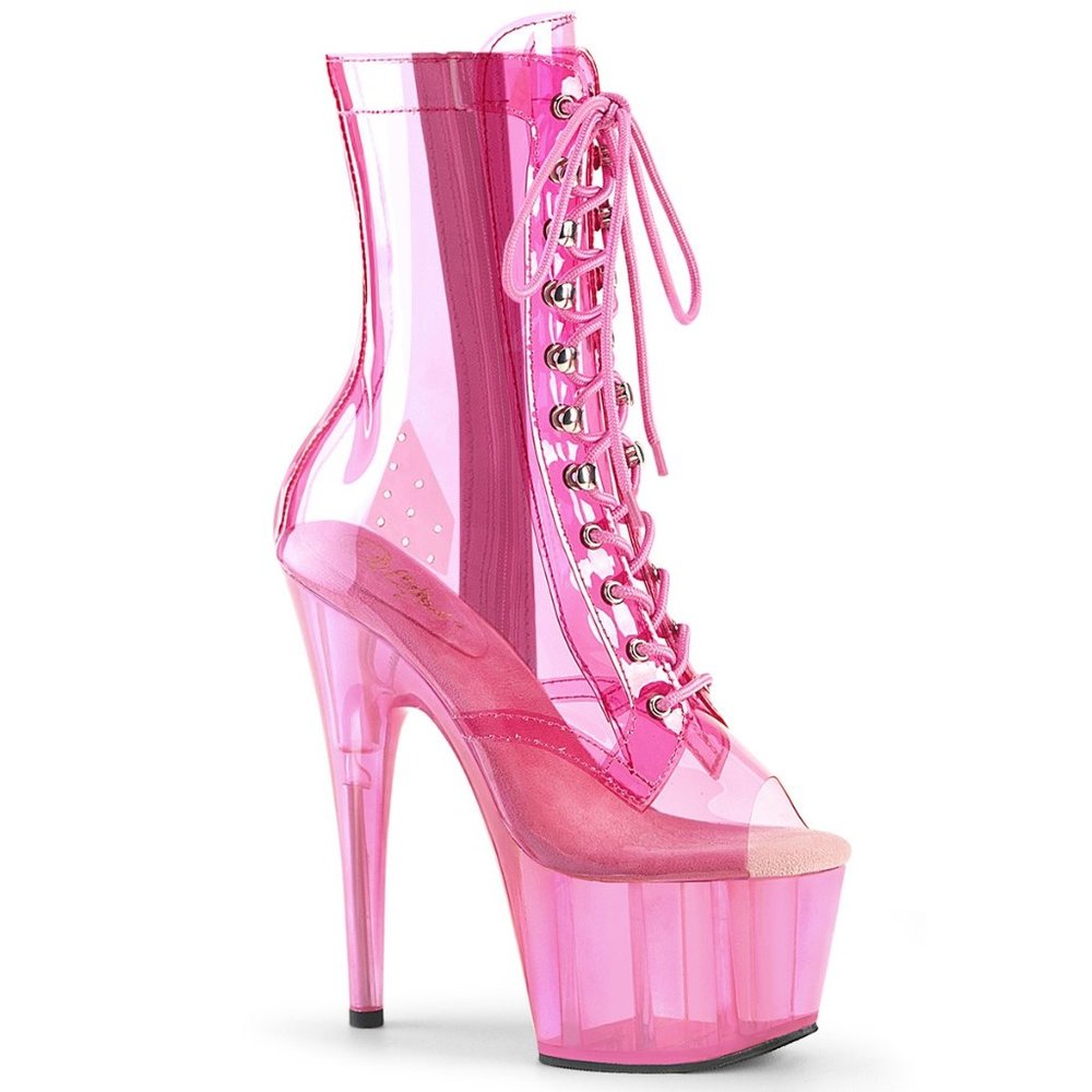 Pleaser Adore 1021C-T Pink PVC Platform Ankle Boots PREVIOUSLY SOLD